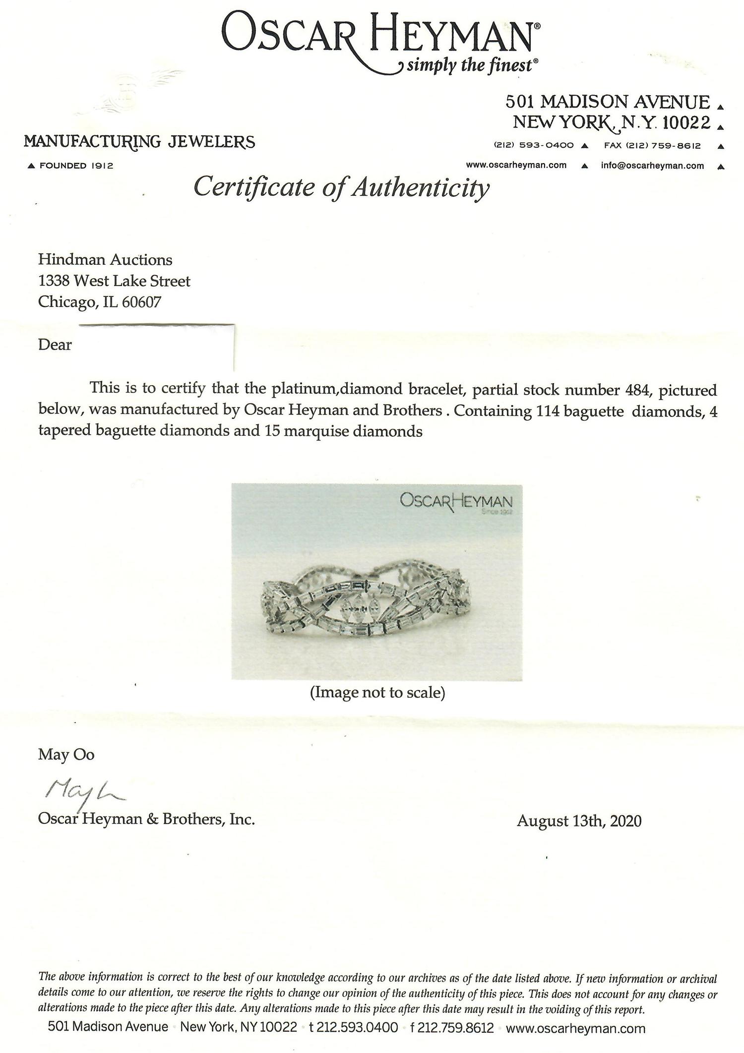 OSCAR HEYMAN & BROTHERS, DIAMOND BRACELET