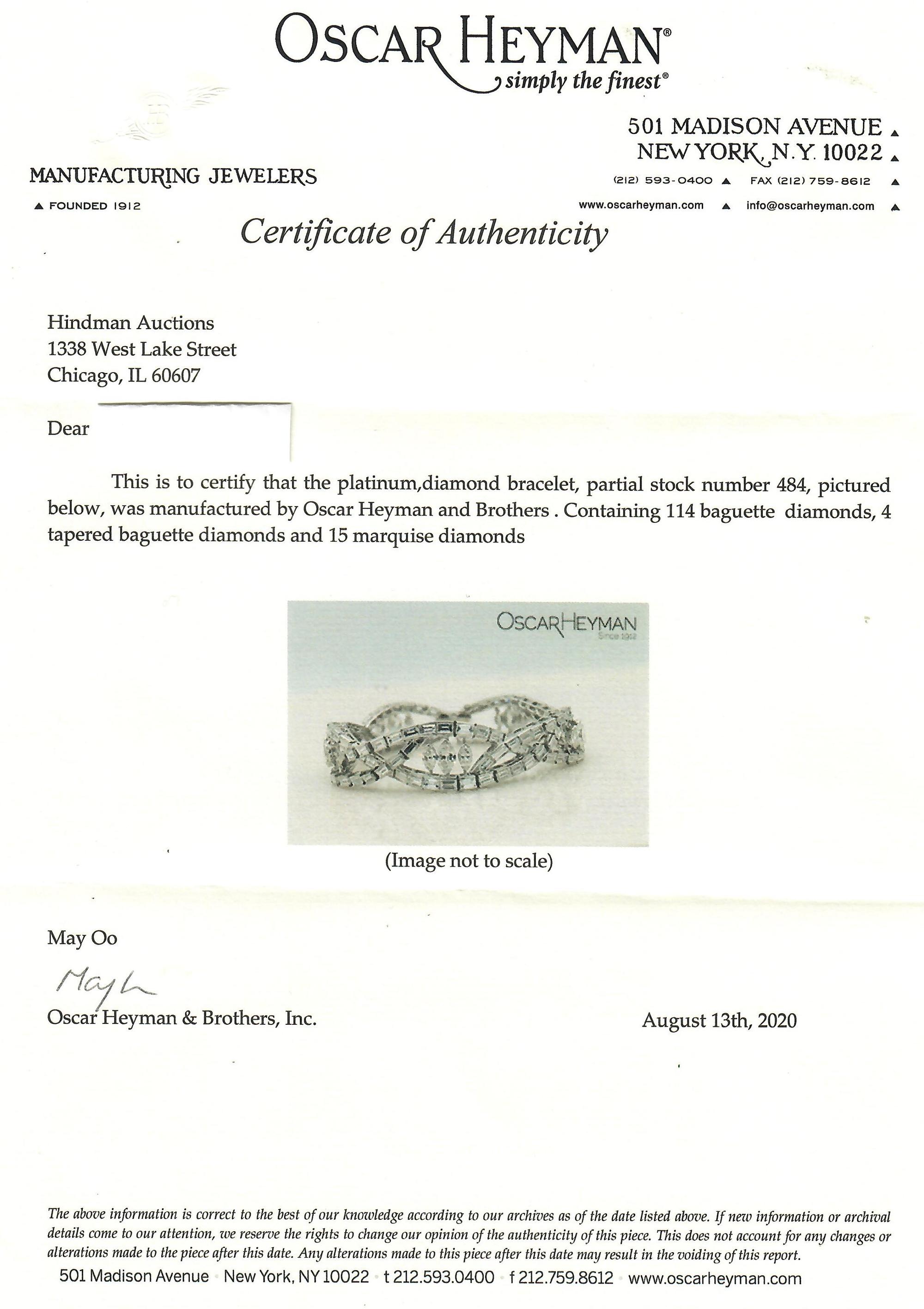 OSCAR HEYMAN & BROTHERS, DIAMOND BRACELET