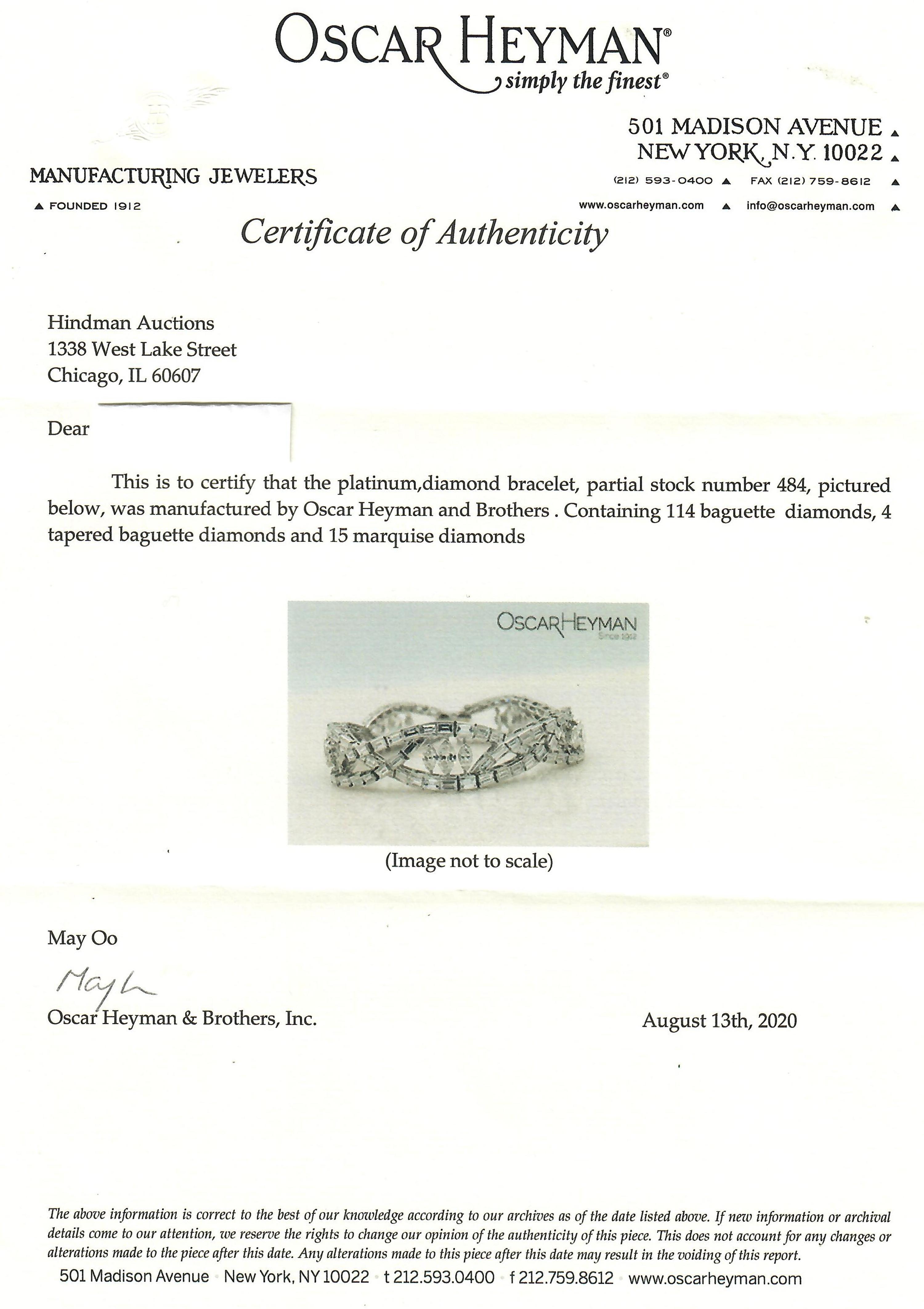 OSCAR HEYMAN & BROTHERS, DIAMOND BRACELET