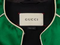 GUCCI, FUR-TRIMMED SILK JACKET