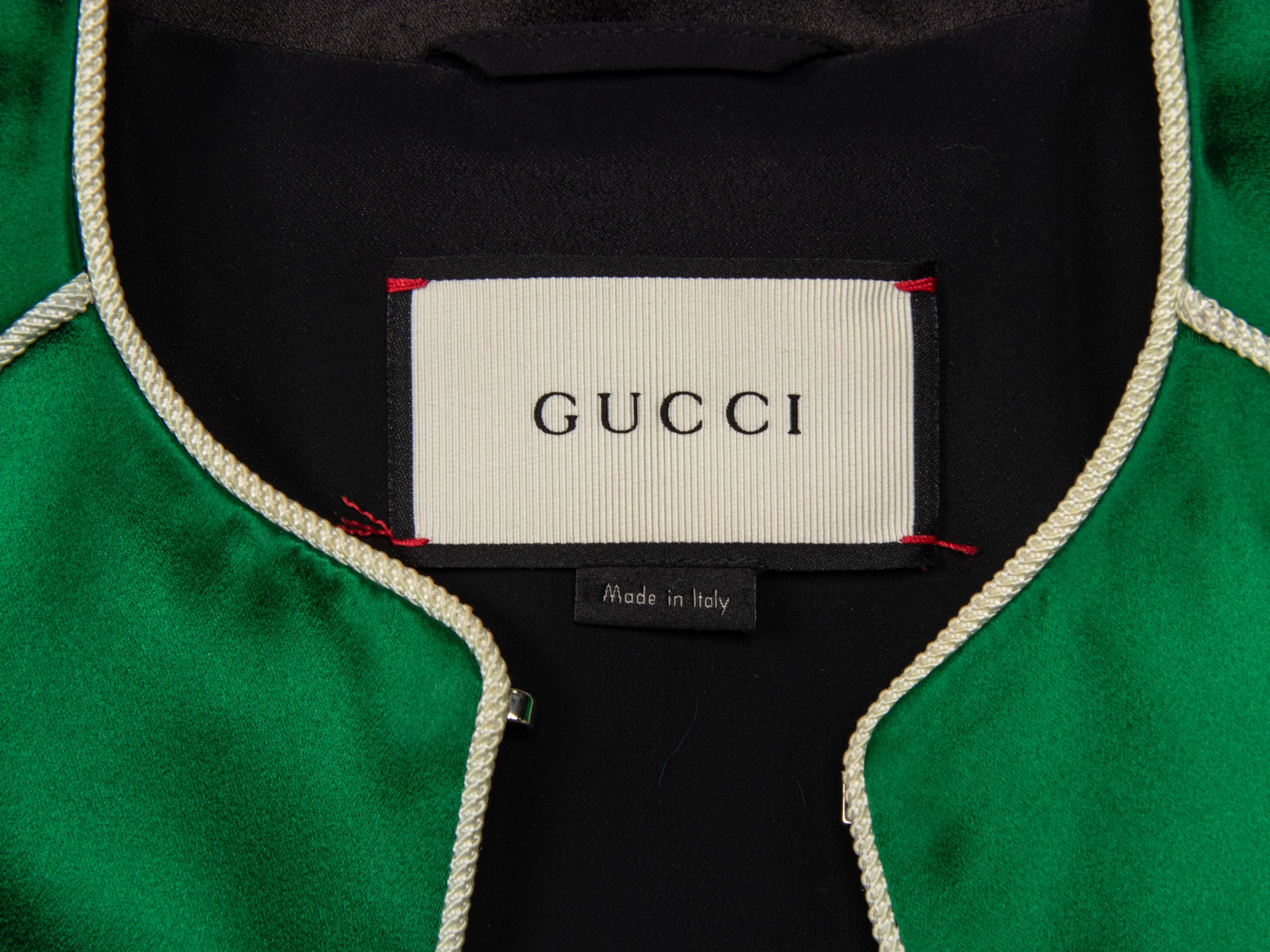 GUCCI, FUR-TRIMMED SILK JACKET