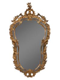 A Venetian Rococo Style Giltwood Mirror