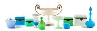 A Group of Eleven Opaline Glass Articles