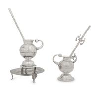 Two Chilean Silver Mate Pots