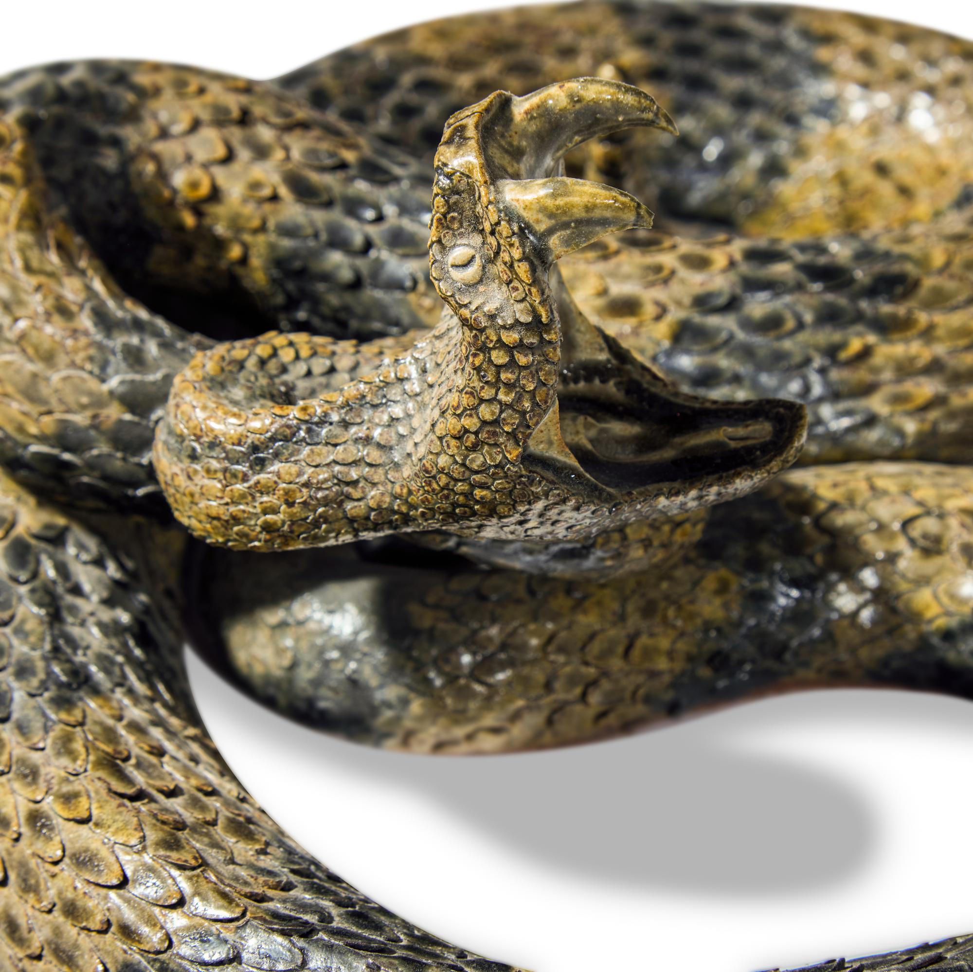 Michael Crocker (b. 1956) and Melvin S. Crocker (b. 1959), A Glazed Stoneware Work: Rattlesnake