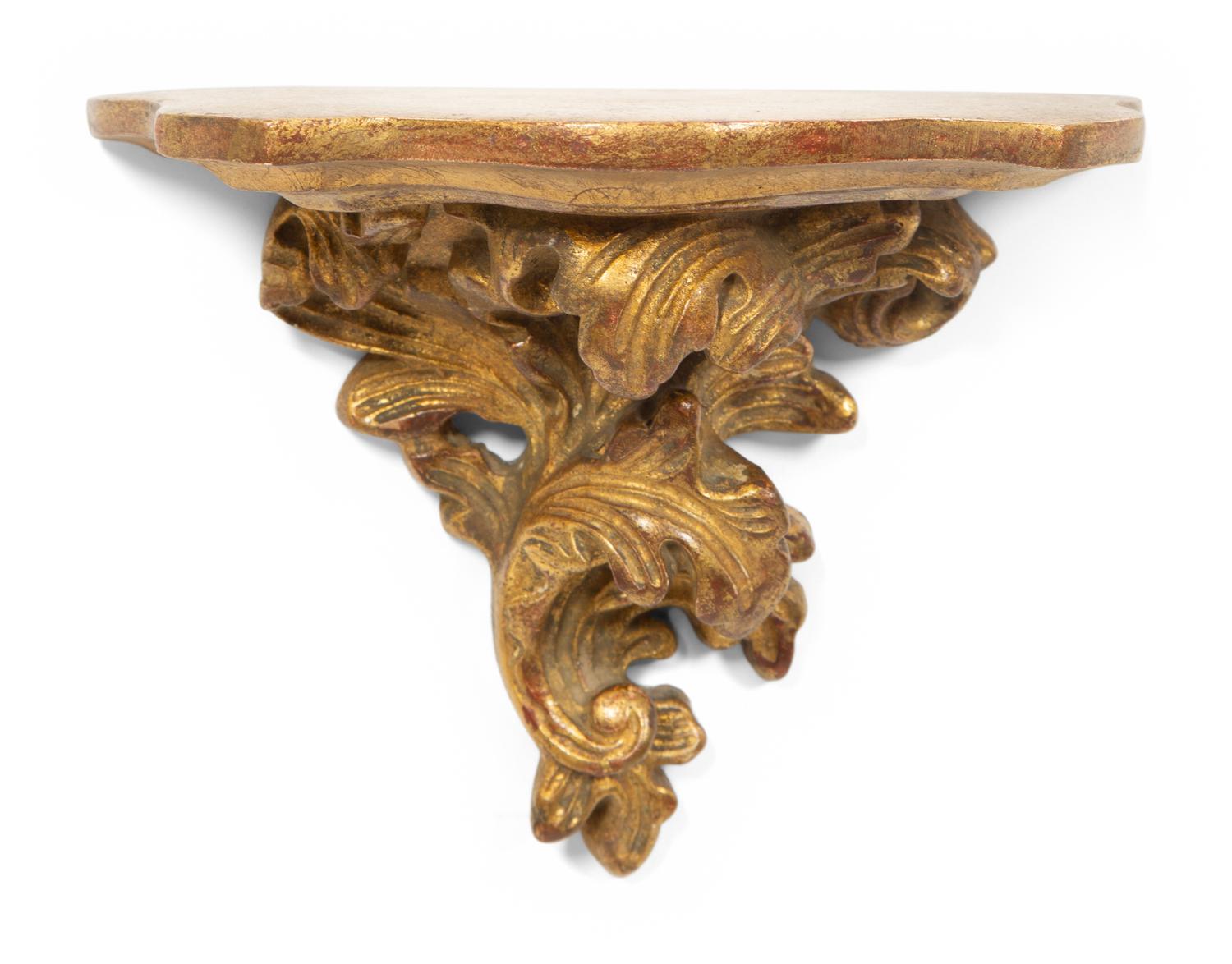 A Group of Five Gilt Wall Brackets