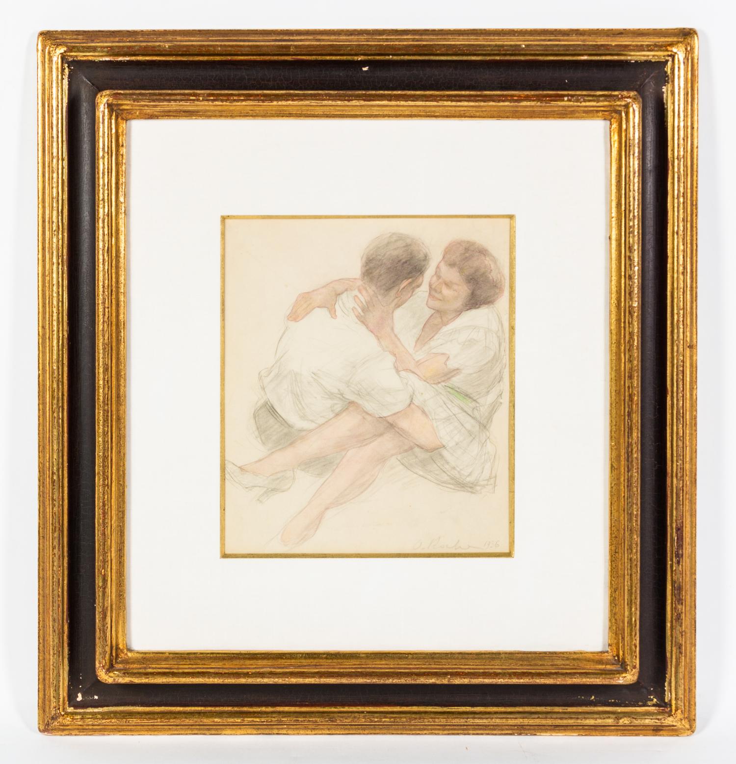Odilon Roche, (French, 1868-1947), Les Amoureux, 1936