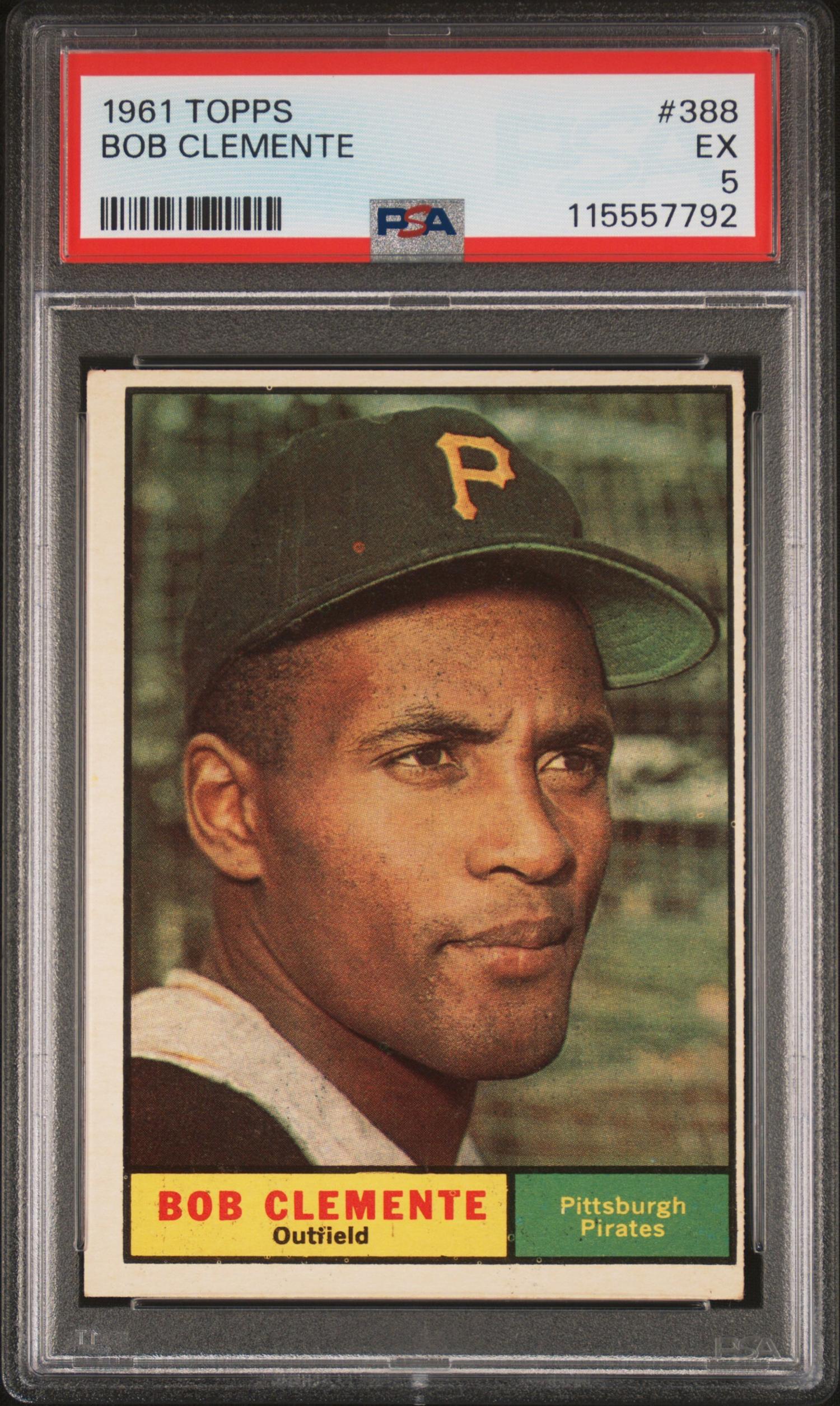 A 1961 Topps Roberto Clemente Baseball Card No. 388 (PSA 5 EX) from The Collection of David Eisenhower