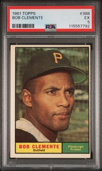 A 1961 Topps Roberto Clemente Baseball Card No. 388 (PSA 5 EX) from The Collection of David Eisenhower
