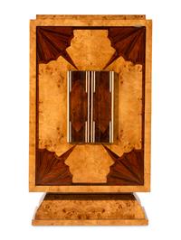 An Art Deco Style Various Woods Inlaid Bar Cabinet