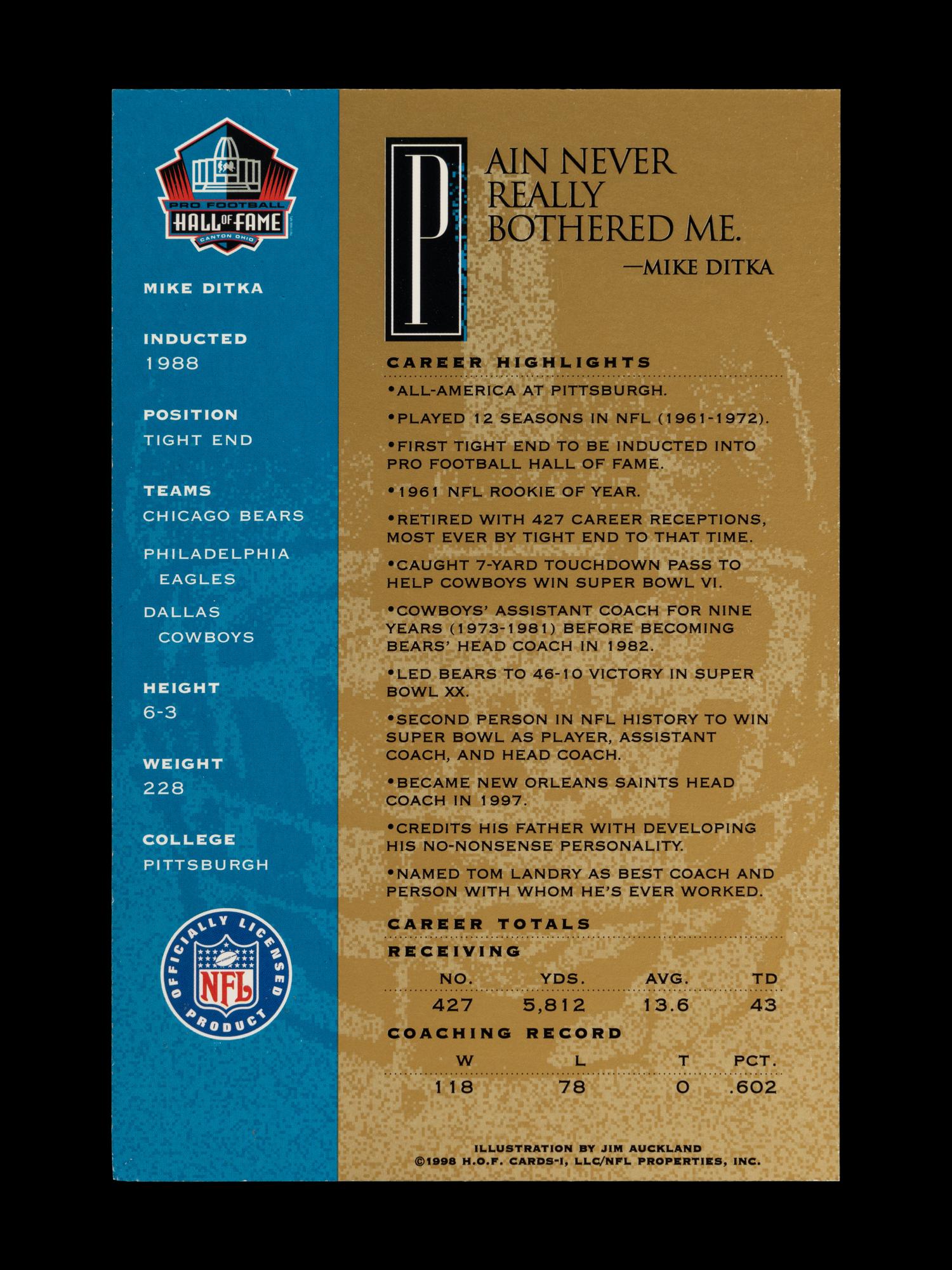 A Group of 25 Mike Ditka Personally Owned Signed Autograph Hall of Fame Post Cards