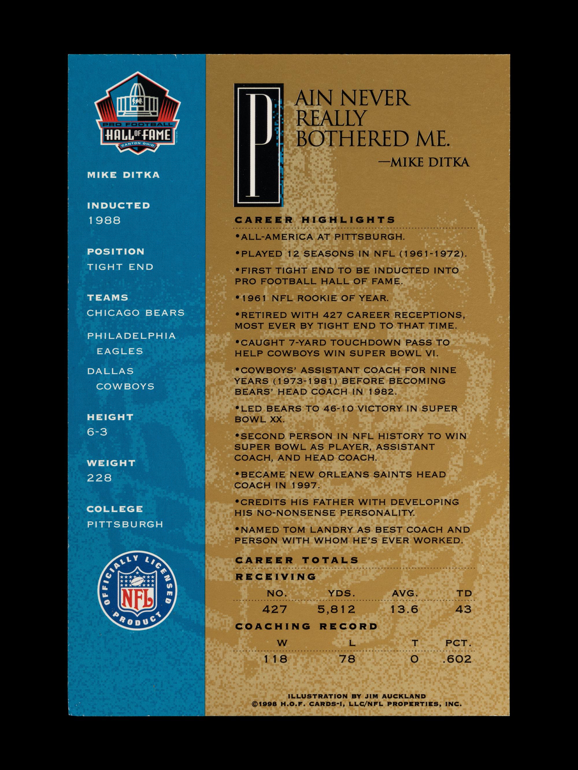 A Group of 25 Mike Ditka Personally Owned Signed Autograph Hall of Fame Post Cards