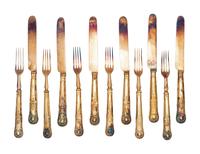 A Victorian Cased Silver-Gilt Dessert Service