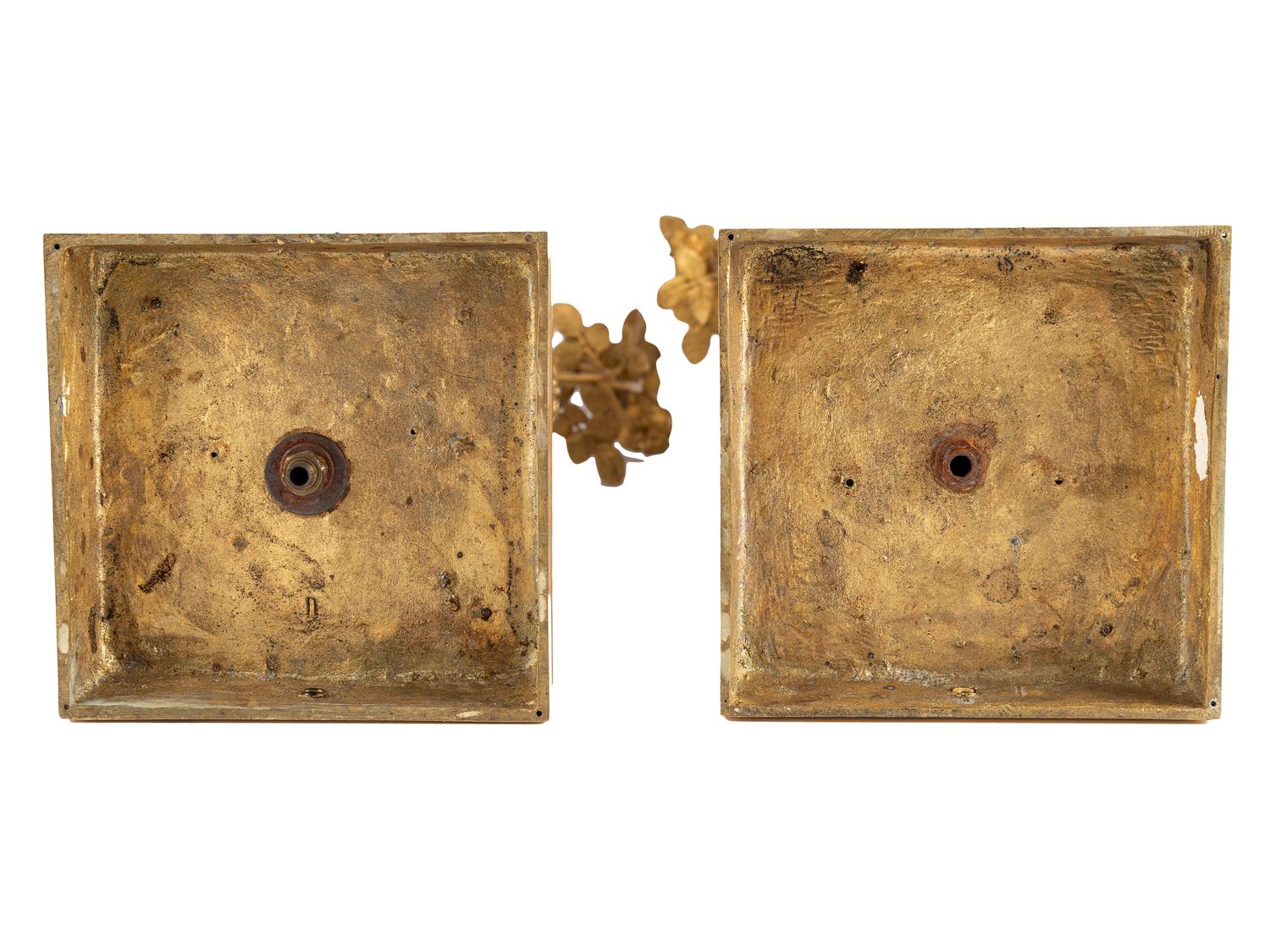 A Pair of French Gilt Bronze and Marble Candelabra