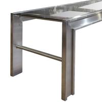 A Mid Century Polished Steel and Glass Table 96" W x 32" D x 30.5" H — United States, Mid-20th Century
