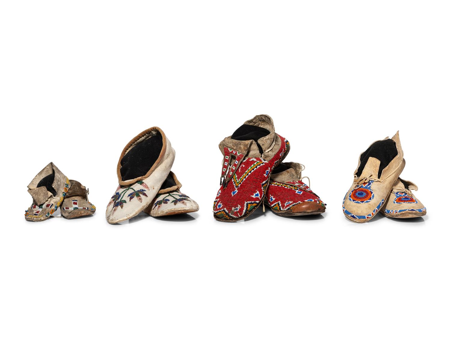 Plains Beaded Hide Moccasins