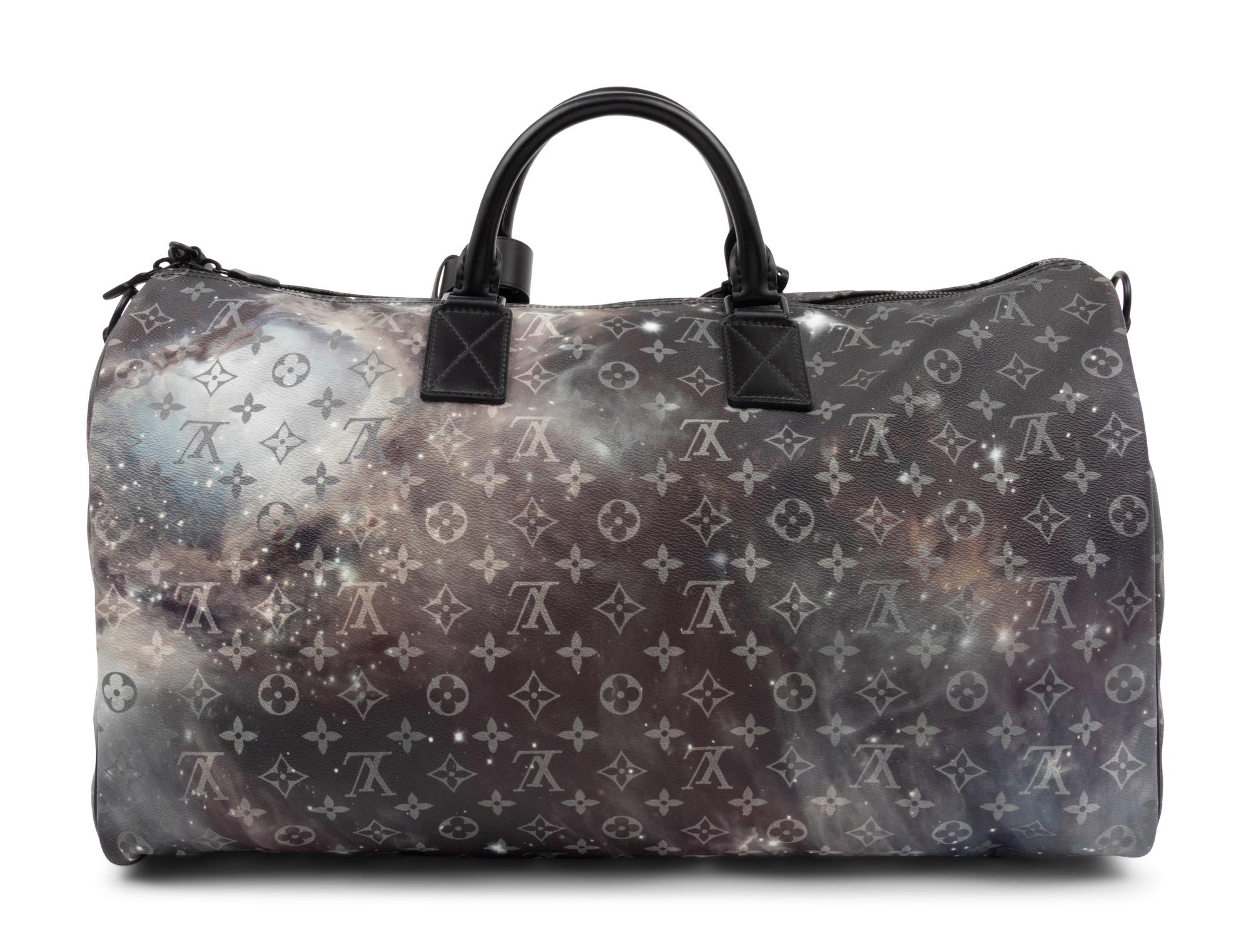 Louis Vuitton Limited Edition Keepall Bandoulière 50 in Black Monogram Canvas with Galaxy Print, Virgil Abloh, Spring Summer 2019