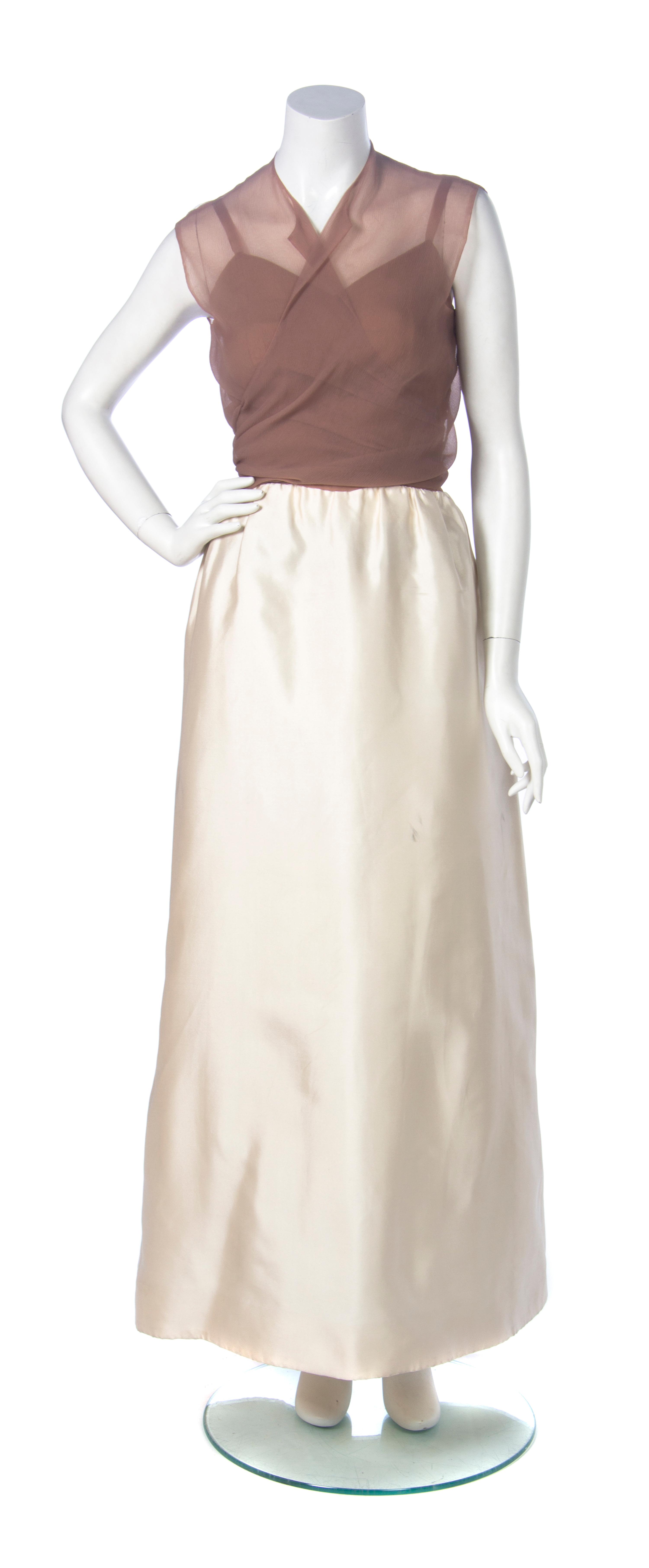 A Balenciaga Couture Ivory Evening Gown,
