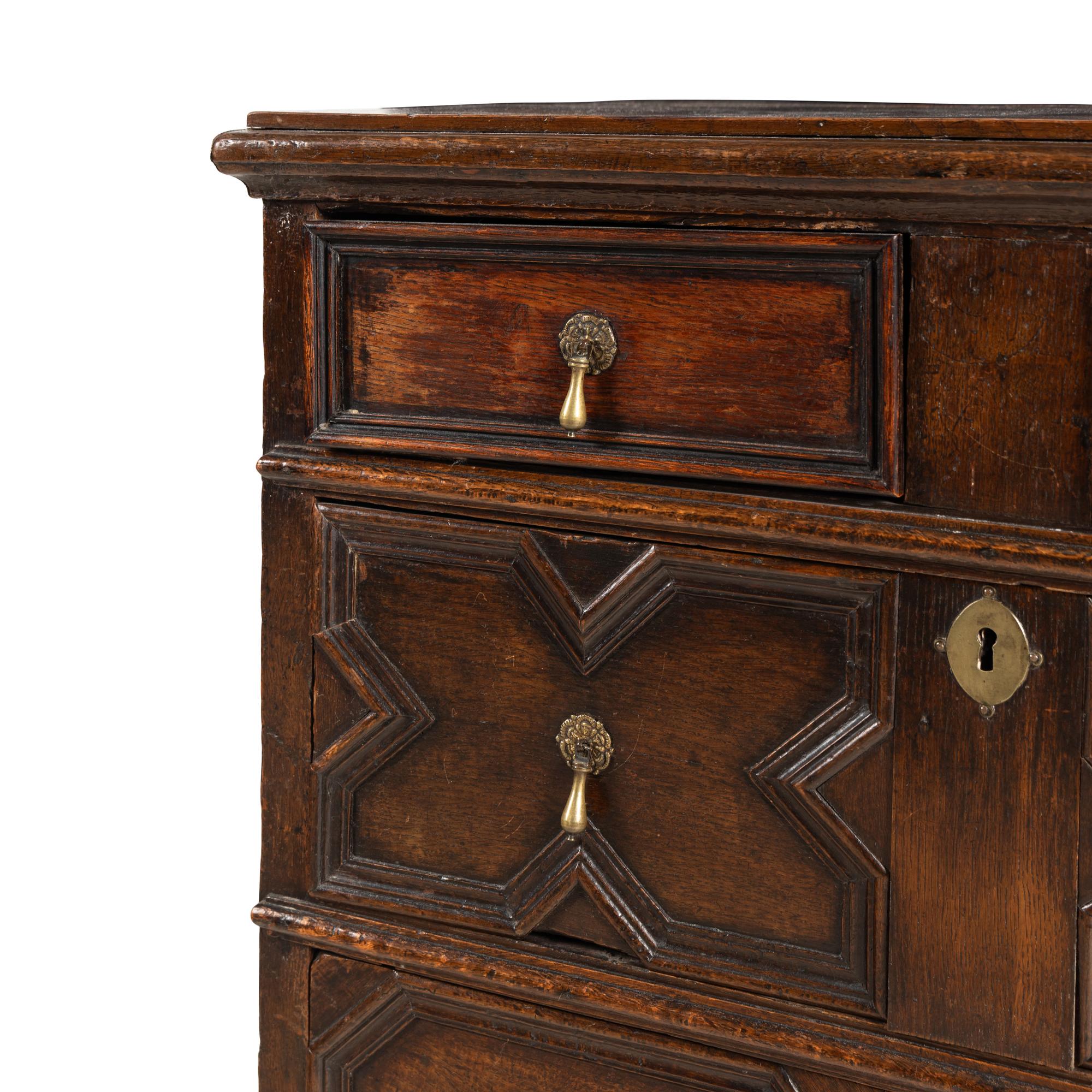 A Charles II Oak Chest of Drawers