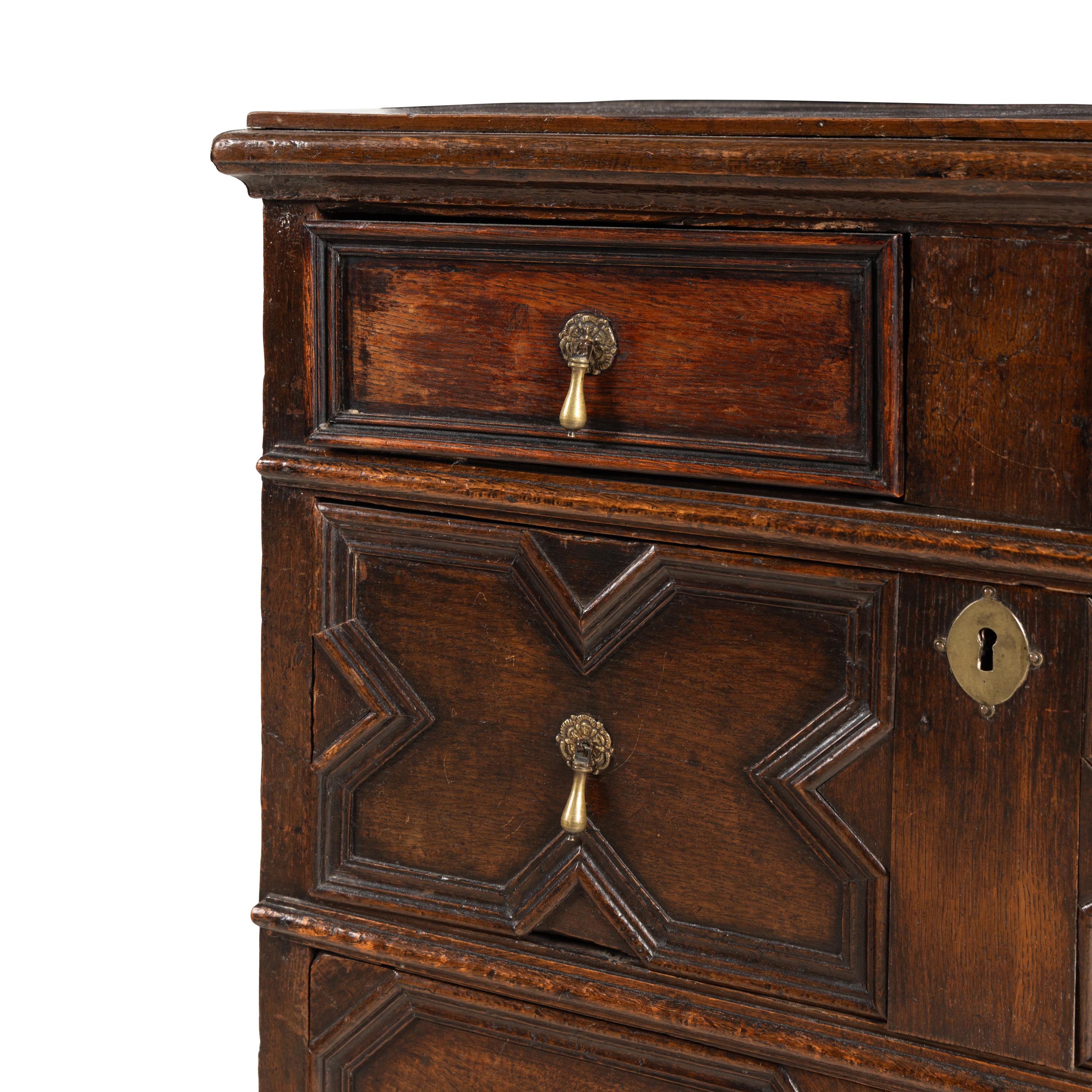 A Charles II Oak Chest of Drawers