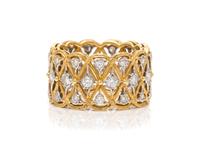 An 18 Karat Bicolor Gold and Diamond Band, Buccellati, 4.40 dwts.