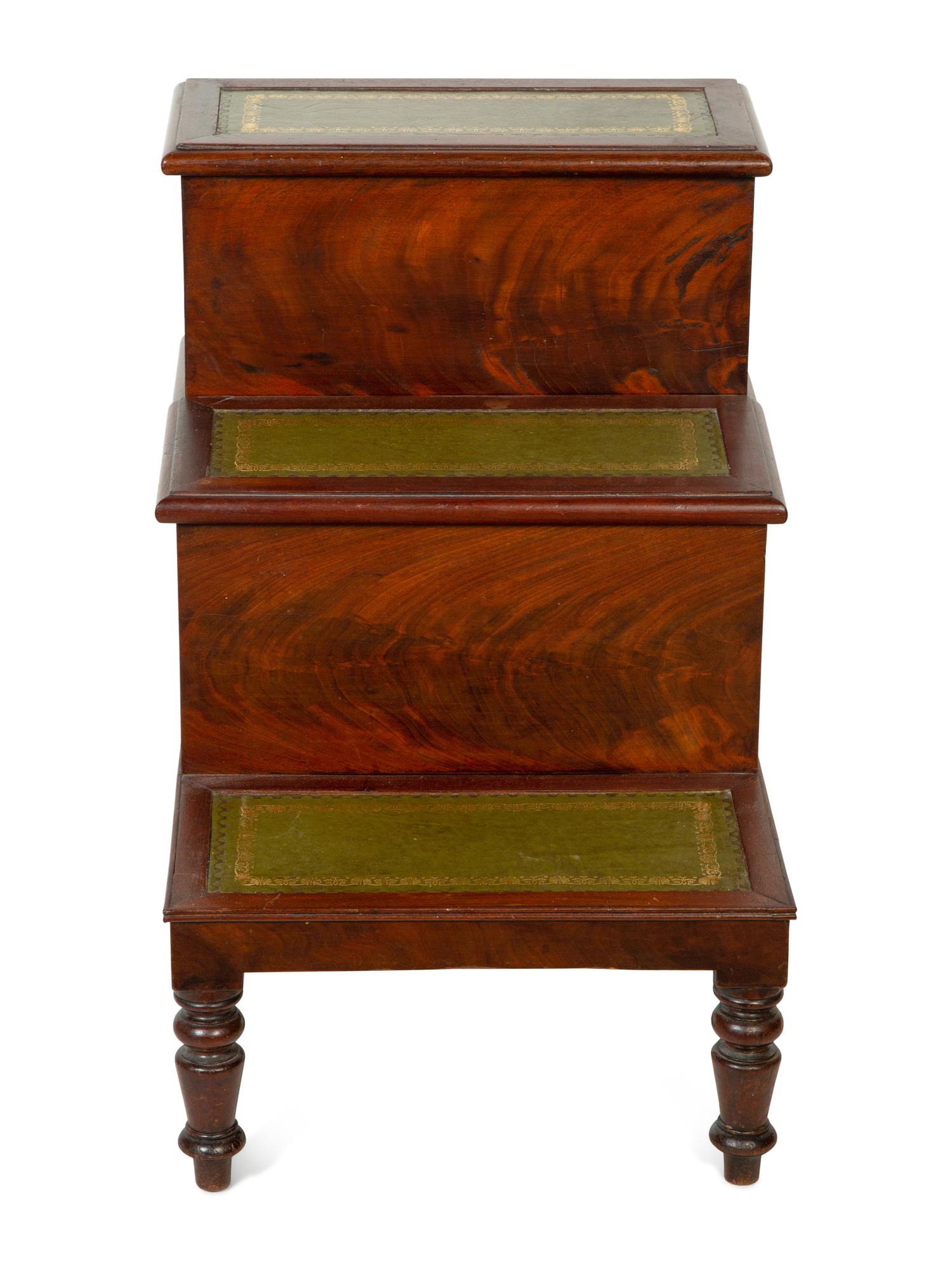 A Set of Late William IV Mahogany Bed Steps