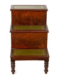 A Set of Late William IV Mahogany Bed Steps