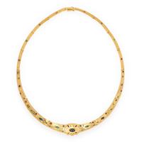 Yellow Gold and Multigem Collar Necklace