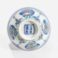 A Chinese doucai-enameled small cup Yongzheng six-character mark