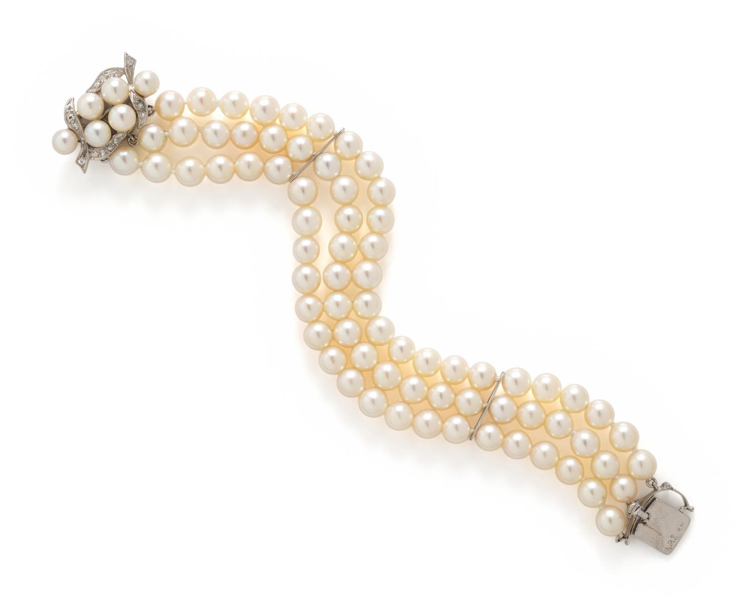 COLLECTION OF CULTURED PEARL AND DIAMOND JEWELRY