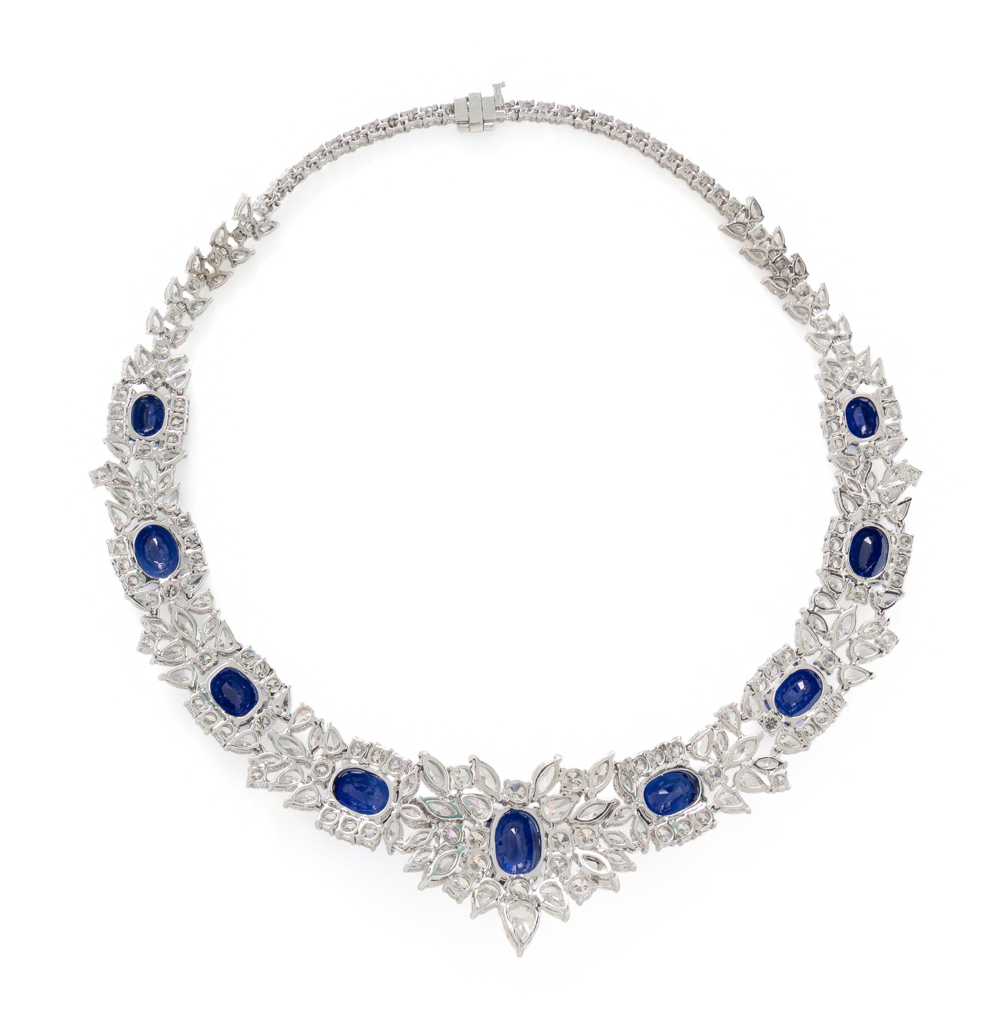 SAPPHIRE AND DIAMOND NECKLACE