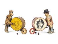 Two Marx Tin Lithograph Windup Drummers