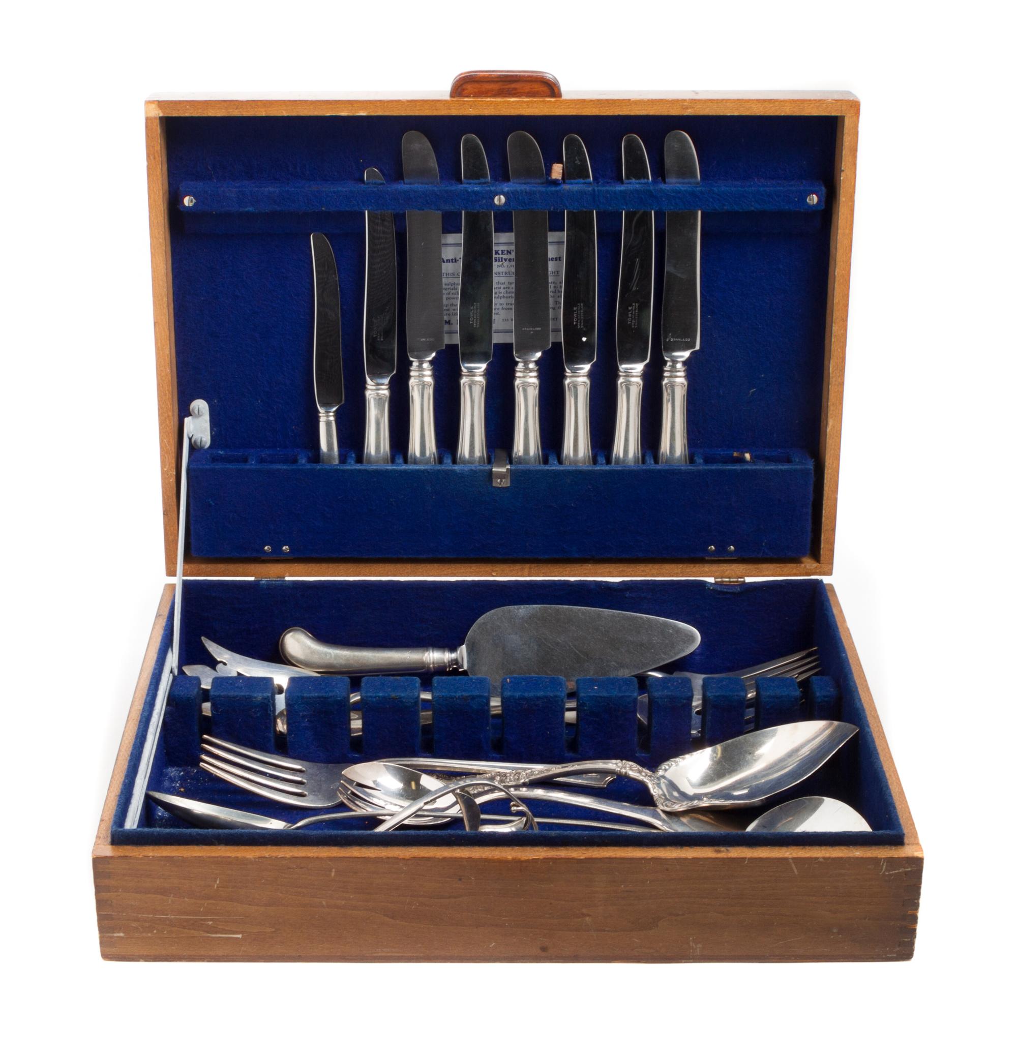A Collection of Silver and Silver-plate Flatware, PRIMARILY 20TH CENTURY AMERICAN, including forks, spoons, knives, carving sets and ot