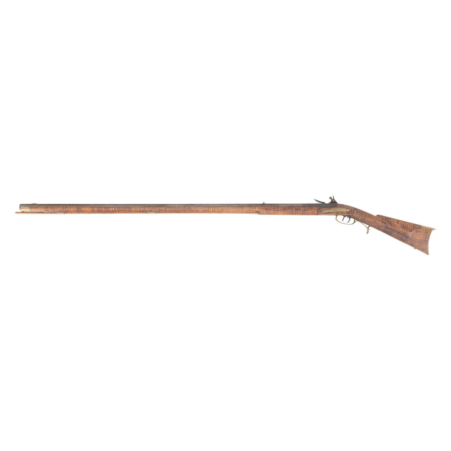 Full Stock Flintlock Rifle by Jacob Fordney with Four Piece Patchbox