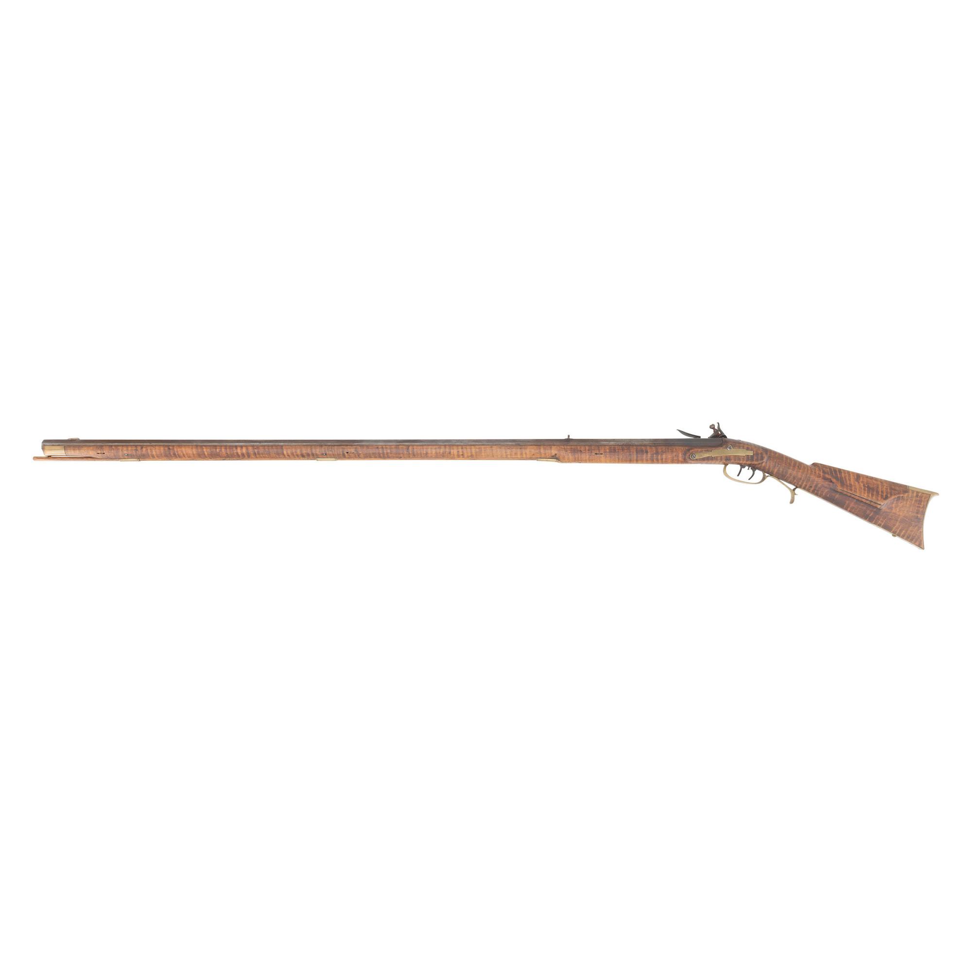 Full Stock Flintlock Rifle by Jacob Fordney with Four Piece Patchbox