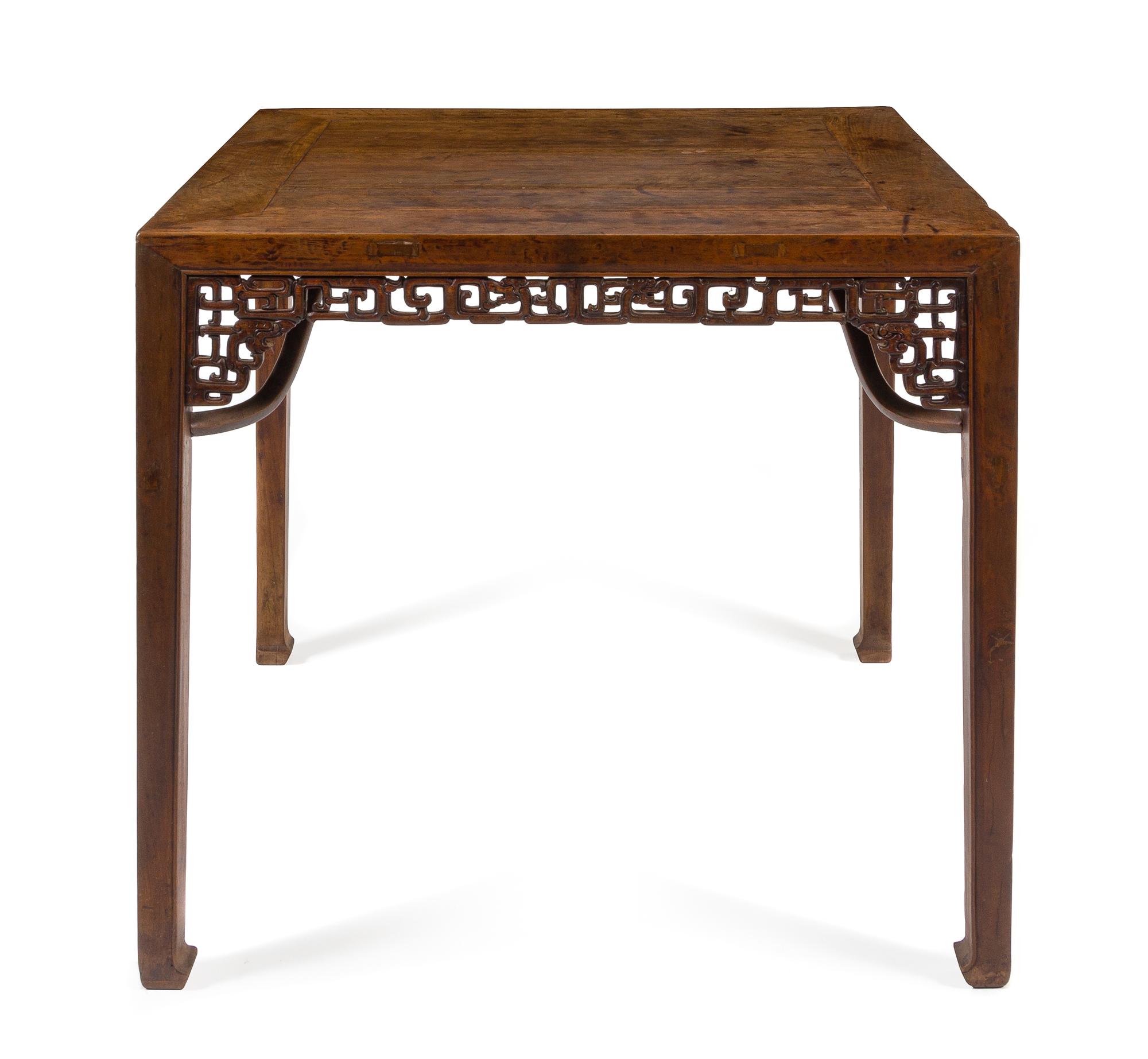 A Chinese Hardwood Square Table, Fangzhuo Height 32 3/4 x width 36 3/4 x depth 36 3/4. — 18TH/19TH CENTURY
