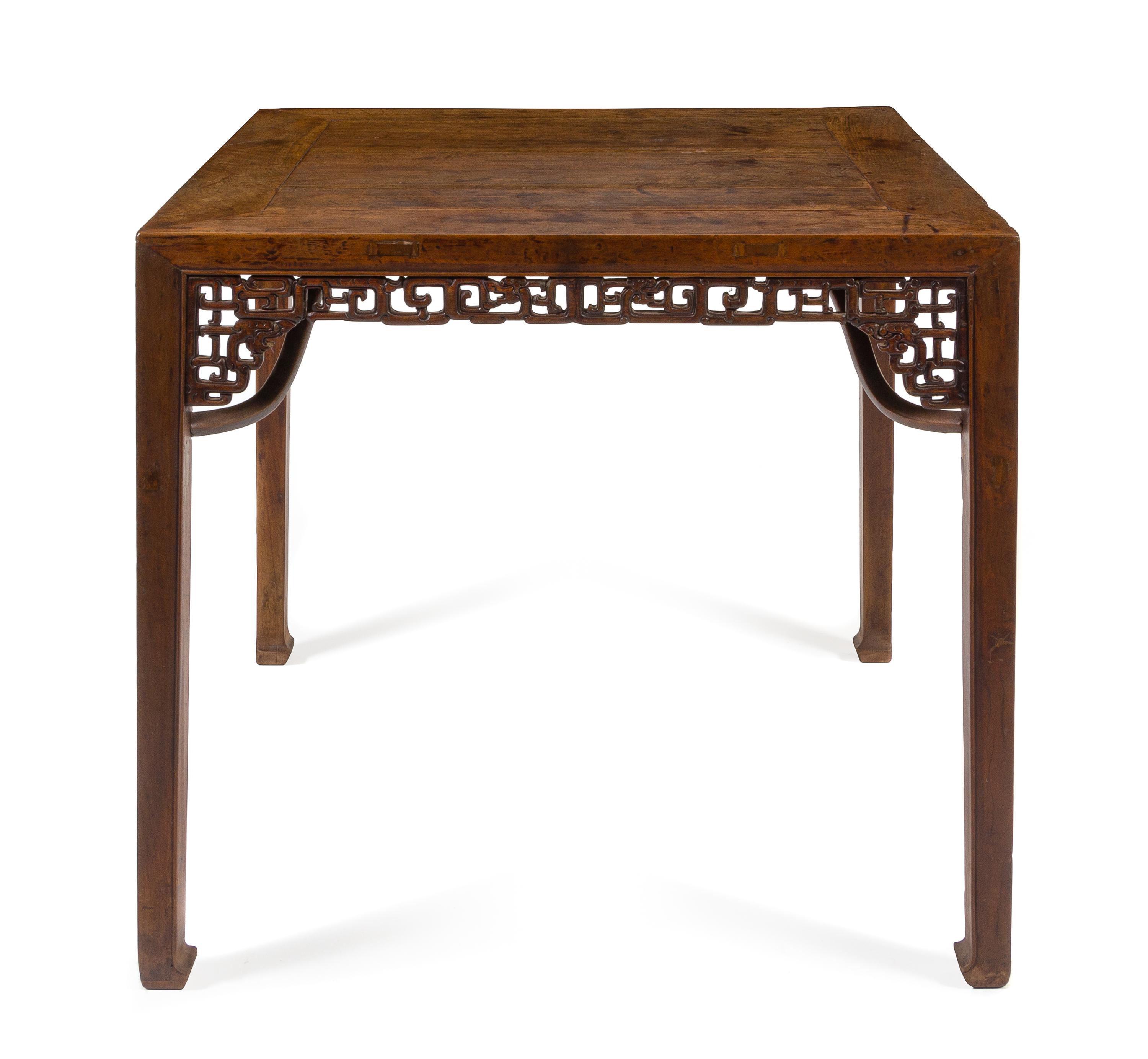 A Chinese Hardwood Square Table, Fangzhuo Height 32 3/4 x width 36 3/4 x depth 36 3/4. — 18TH/19TH CENTURY