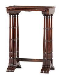 A Set of Three Rosewood Regency Nesting Tables