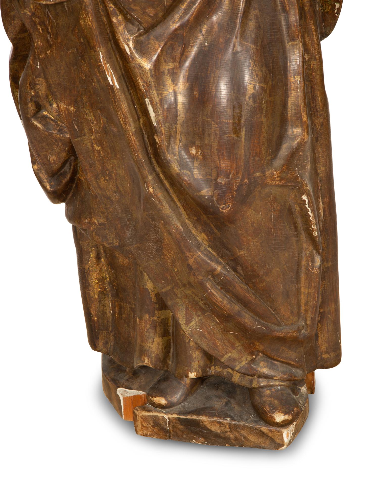 A Continental Carved and Polychrome Painted Madonna and Child