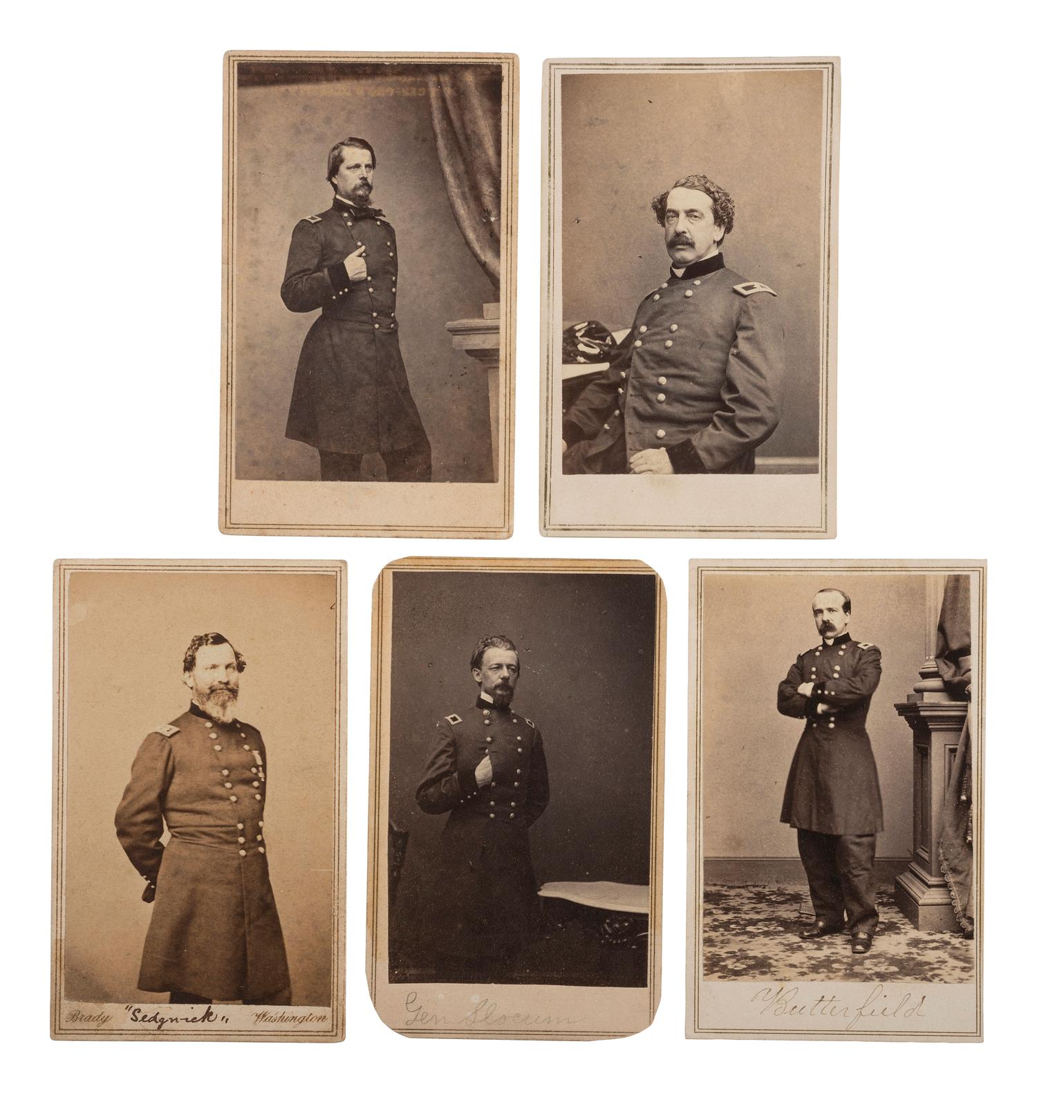 [CIVIL WAR]. A group of 10 CDVs of Union generals who fought at Gettysburg, comprising: