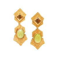 BUCCELLATI, YELLOW GOLD, CITRINE, AND PERIDOT EARRINGS
