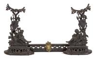 A Victorian Brass Mounted Iron Fire Fender Height 21 x width 40 inches (adjustable). — 19TH CENTURY