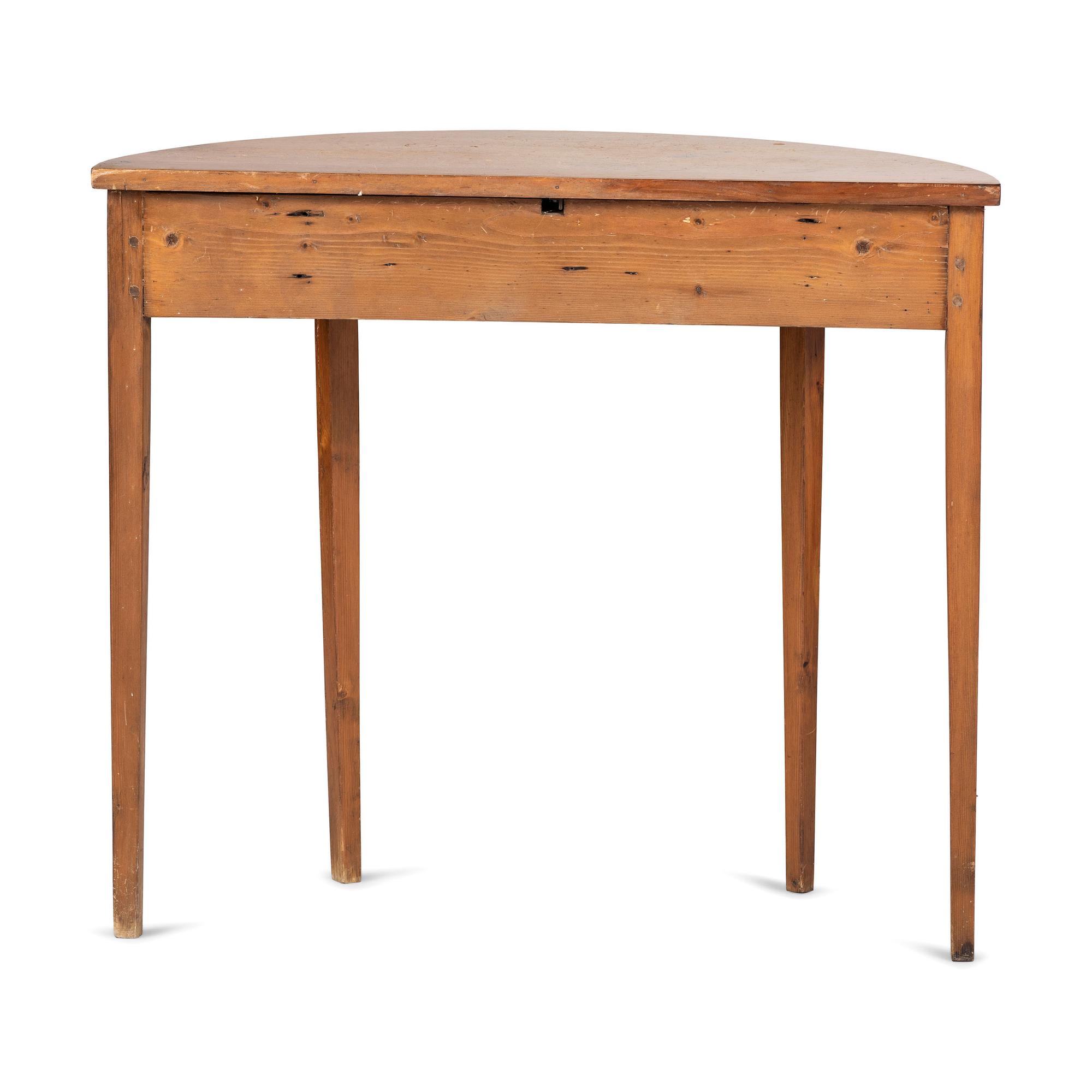 A Federal Pine Demi-Lune Console Table