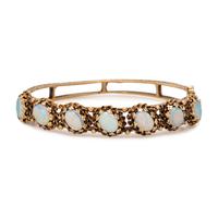 YELLOW GOLD AND OPAL BANGLE BRACELET