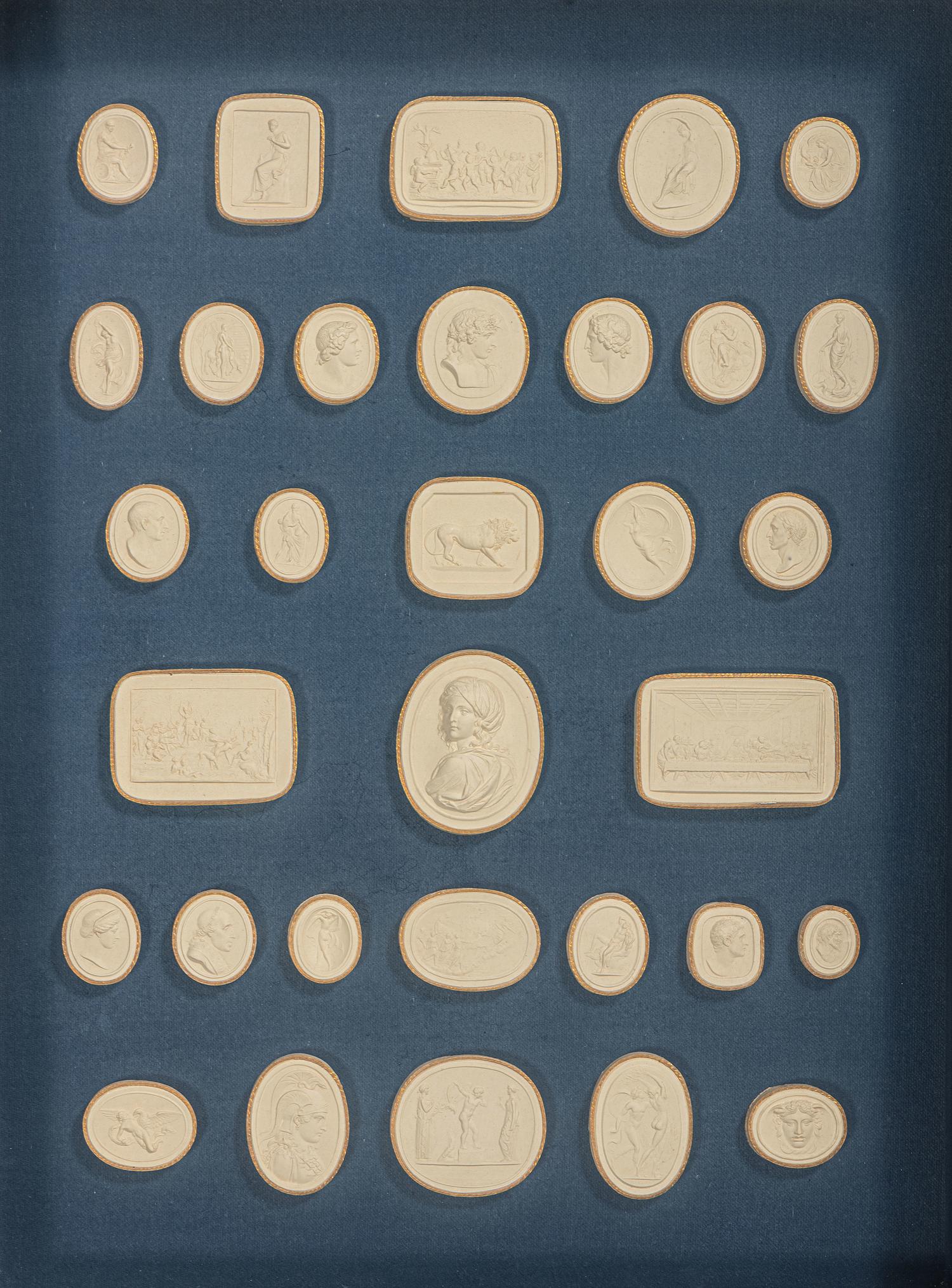 Seven Framed Groups of Grand Tour Plaster Intaglios