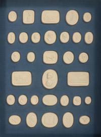 Seven Framed Groups of Grand Tour Plaster Intaglios
