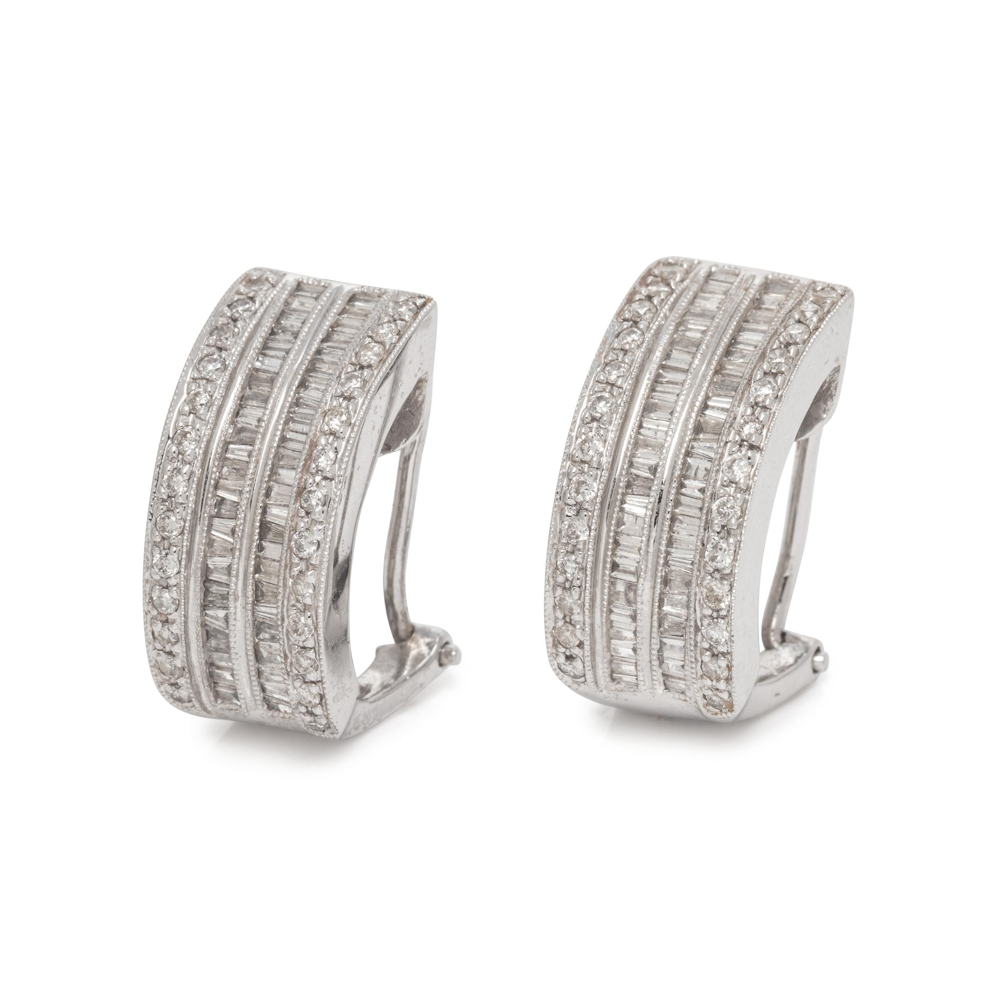 WHITE GOLD AND DIAMOND EARCLIPS