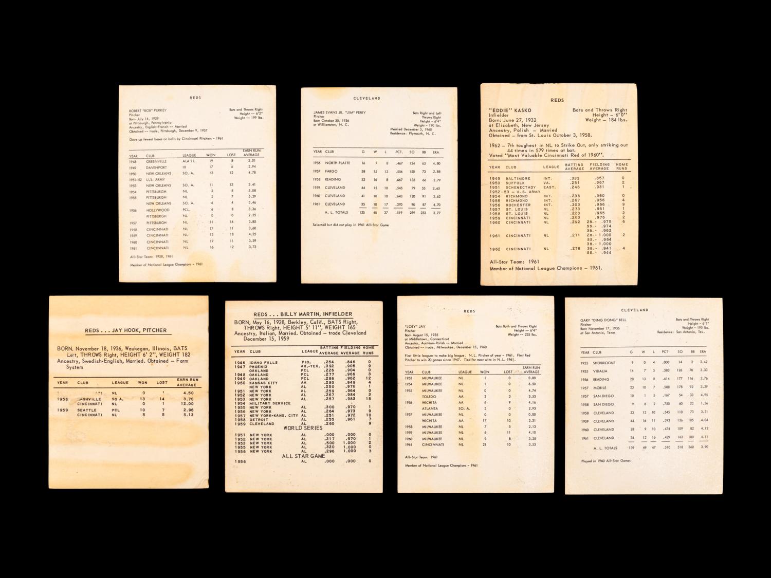 A Group of Kahn's Weiners Baseball Cards (Including Billy Martin),