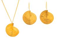 Celine Goldtone Circular Necklace and Earrings, 1990-2000s
