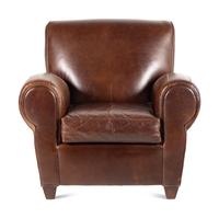 A Contemporary Leather-Upholstered Lounge Chair and Ottoman